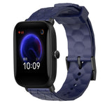 Cinturino per orologio in silicone tinta unita con motivo a calcio da 20 mm, For Amazfit Pop