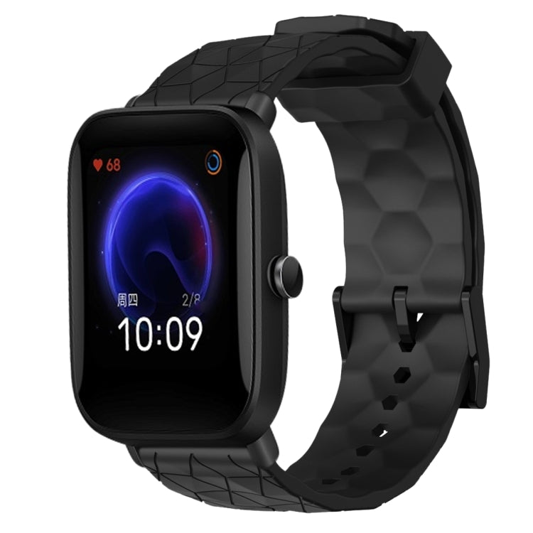 Cinturino per orologio in silicone tinta unita con motivo a calcio da 20 mm, For Amazfit Pop