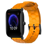 Cinturino per orologio in silicone tinta unita con motivo a calcio da 20 mm, For Amazfit Pop