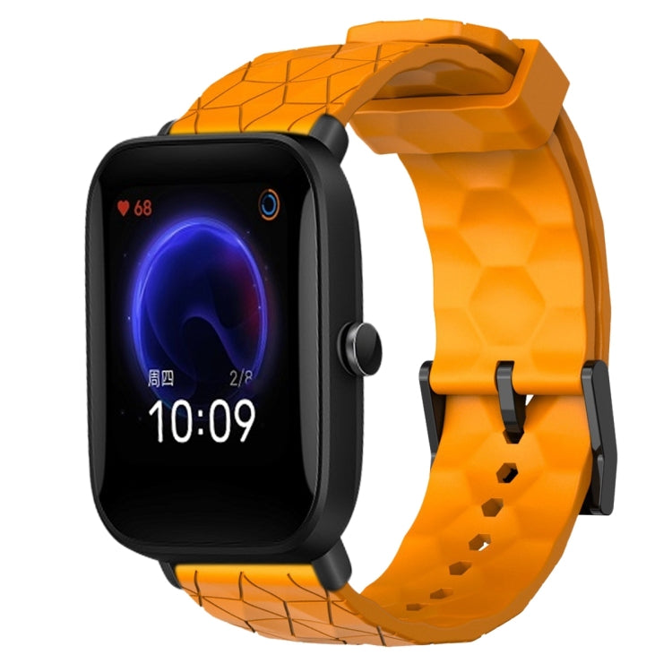 Cinturino per orologio in silicone tinta unita con motivo a calcio da 20 mm, For Amazfit Pop