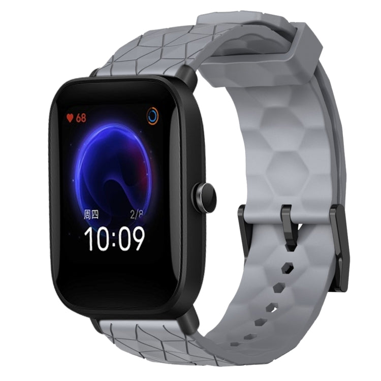 Cinturino per orologio in silicone tinta unita con motivo a calcio da 20 mm, For Amazfit Pop