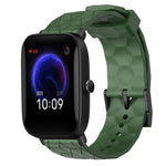 Cinturino per orologio in silicone tinta unita con motivo a calcio da 20 mm, For Amazfit Pop