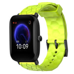 Cinturino per orologio in silicone tinta unita con motivo a calcio da 20 mm, For Amazfit Pop