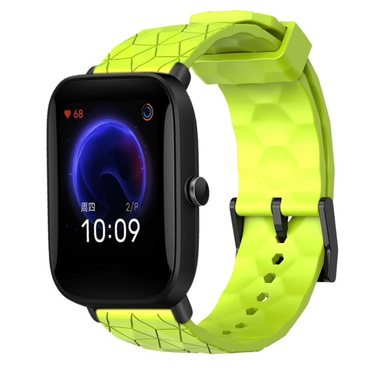 Cinturino per orologio in silicone tinta unita con motivo a calcio da 20 mm, For Amazfit Pop