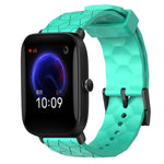 Cinturino per orologio in silicone tinta unita con motivo a calcio da 20 mm, For Amazfit Pop