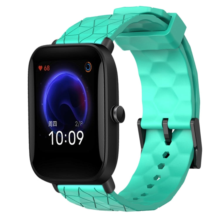 Cinturino per orologio in silicone tinta unita con motivo a calcio da 20 mm, For Amazfit Pop