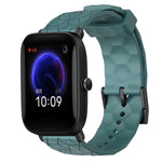 Cinturino per orologio in silicone tinta unita con motivo a calcio da 20 mm, For Amazfit Pop