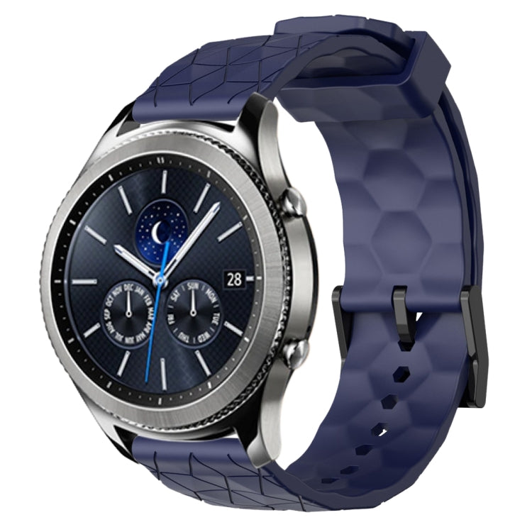Cinturino per orologio in silicone tinta unita con motivo a calcio da 22 mm, For Samsung Gear S3 Classic, For Samsung Gear S3 Frontier