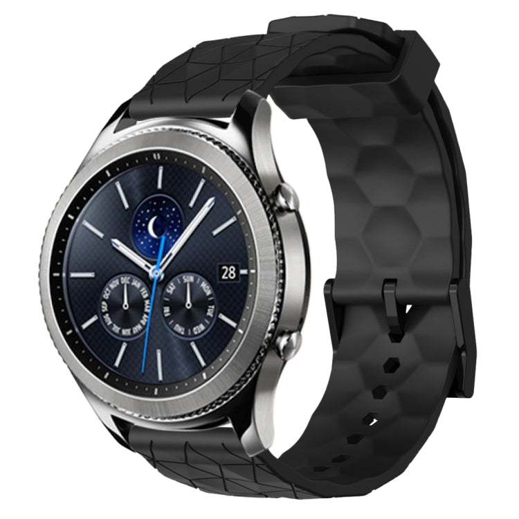 Cinturino per orologio in silicone tinta unita con motivo a calcio da 22 mm, For Samsung Gear S3 Classic, For Samsung Gear S3 Frontier