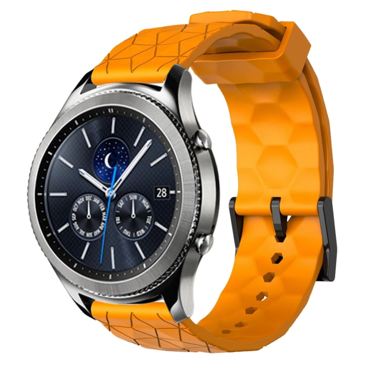 Cinturino per orologio in silicone tinta unita con motivo a calcio da 22 mm, For Samsung Gear S3 Classic, For Samsung Gear S3 Frontier