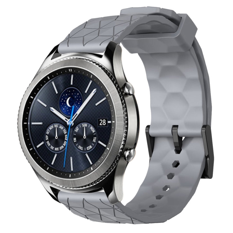 Cinturino per orologio in silicone tinta unita con motivo a calcio da 22 mm, For Samsung Gear S3 Classic, For Samsung Gear S3 Frontier