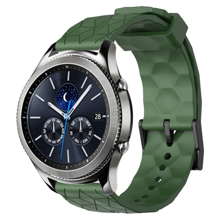 Cinturino per orologio in silicone tinta unita con motivo a calcio da 22 mm, For Samsung Gear S3 Classic, For Samsung Gear S3 Frontier