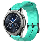 Cinturino per orologio in silicone tinta unita con motivo a calcio da 22 mm, For Samsung Gear S3 Classic, For Samsung Gear S3 Frontier