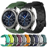 Cinturino per orologio in silicone tinta unita con motivo a calcio da 22 mm, For Samsung Gear S3 Classic, For Samsung Gear S3 Frontier