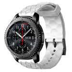 Cinturino per orologio in silicone tinta unita con motivo a calcio da 22 mm, For Samsung Gear S3 Classic, For Samsung Gear S3 Frontier