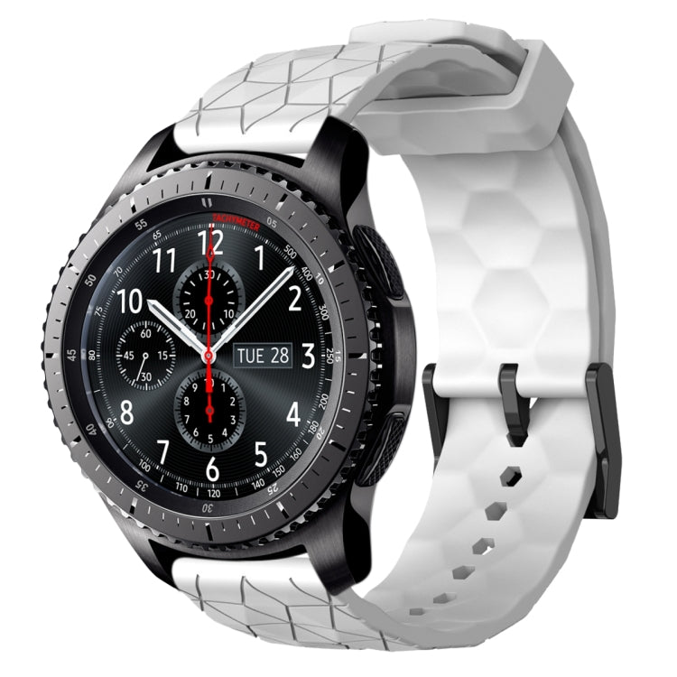 Cinturino per orologio in silicone tinta unita con motivo a calcio da 22 mm, For Samsung Gear S3 Classic, For Samsung Gear S3 Frontier