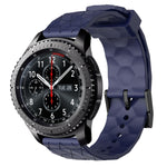 Cinturino per orologio in silicone tinta unita con motivo a calcio da 22 mm, For Samsung Gear S3 Classic, For Samsung Gear S3 Frontier