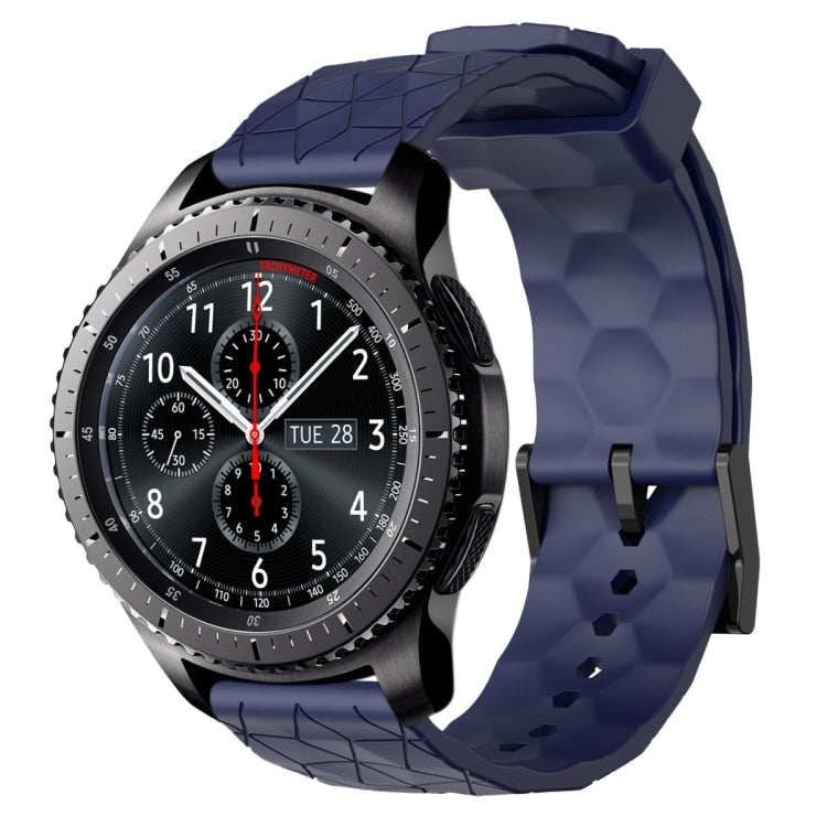 Cinturino per orologio in silicone tinta unita con motivo a calcio da 22 mm, For Samsung Gear S3 Classic, For Samsung Gear S3 Frontier