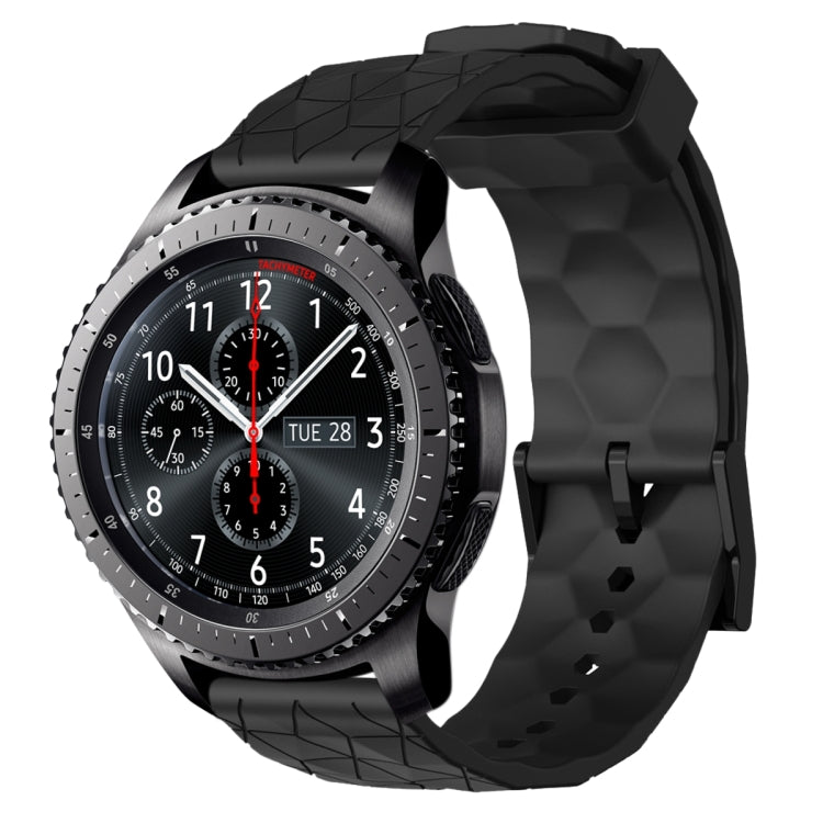 Cinturino per orologio in silicone tinta unita con motivo a calcio da 22 mm, For Samsung Gear S3 Classic, For Samsung Gear S3 Frontier