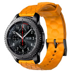 Cinturino per orologio in silicone tinta unita con motivo a calcio da 22 mm, For Samsung Gear S3 Classic, For Samsung Gear S3 Frontier