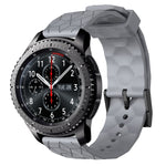 Cinturino per orologio in silicone tinta unita con motivo a calcio da 22 mm, For Samsung Gear S3 Classic, For Samsung Gear S3 Frontier