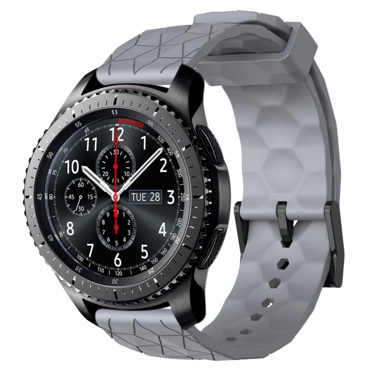 Cinturino per orologio in silicone tinta unita con motivo a calcio da 22 mm, For Samsung Gear S3 Classic, For Samsung Gear S3 Frontier