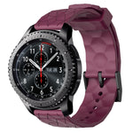 Cinturino per orologio in silicone tinta unita con motivo a calcio da 22 mm, For Samsung Gear S3 Classic, For Samsung Gear S3 Frontier