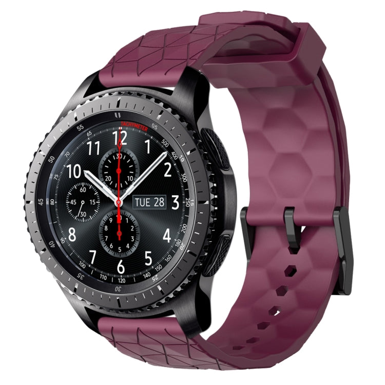 Cinturino per orologio in silicone tinta unita con motivo a calcio da 22 mm, For Samsung Gear S3 Classic, For Samsung Gear S3 Frontier
