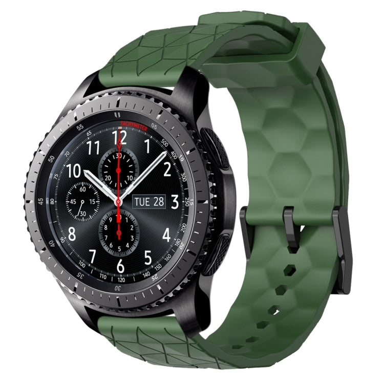 Cinturino per orologio in silicone tinta unita con motivo a calcio da 22 mm, For Samsung Gear S3 Classic, For Samsung Gear S3 Frontier