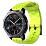 Cinturino per orologio in silicone tinta unita con motivo a calcio da 22 mm, For Samsung Gear S3 Classic, For Samsung Gear S3 Frontier