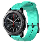 Cinturino per orologio in silicone tinta unita con motivo a calcio da 22 mm, For Samsung Gear S3 Classic, For Samsung Gear S3 Frontier