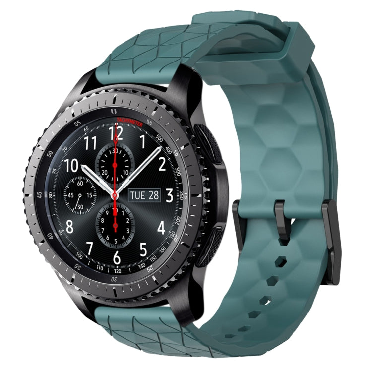 Cinturino per orologio in silicone tinta unita con motivo a calcio da 22 mm, For Samsung Gear S3 Classic, For Samsung Gear S3 Frontier