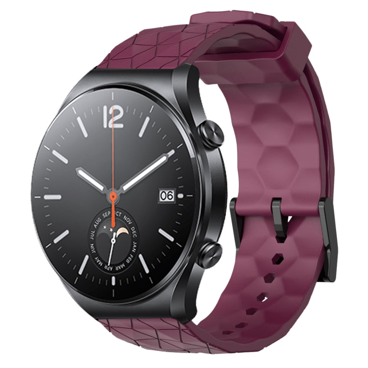 Cinturino per orologio in silicone tinta unita con motivo a calcio da 22 mm, For Xiaomi MI Watch S1, For Xiaomi MI Watch S1 Pro