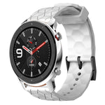 Cinturino per orologio in silicone tinta unita con motivo a calcio da 22 mm, For Amazfit GTR 4, For Amazfit GTR 3