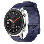 Cinturino per orologio in silicone tinta unita con motivo a calcio da 22 mm, For Amazfit GTR 4, For Amazfit GTR 3