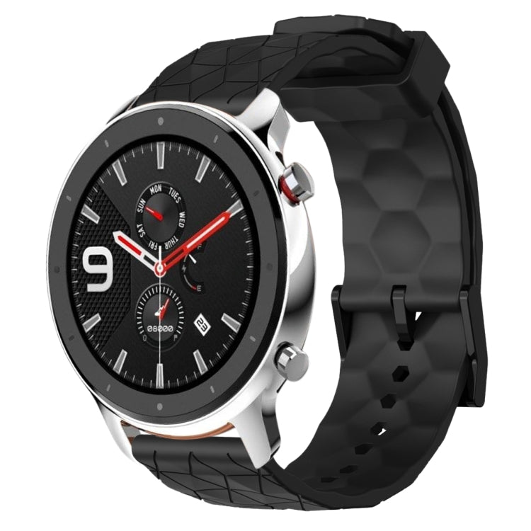Cinturino per orologio in silicone tinta unita con motivo a calcio da 22 mm, For Amazfit GTR 4, For Amazfit GTR 3