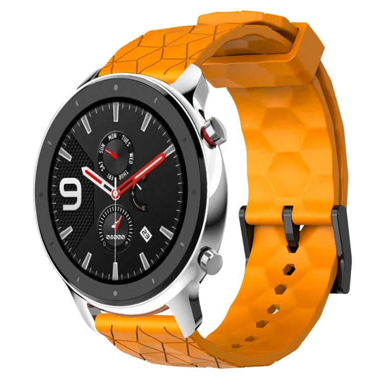 Cinturino per orologio in silicone tinta unita con motivo a calcio da 22 mm, For Amazfit GTR 4, For Amazfit GTR 3
