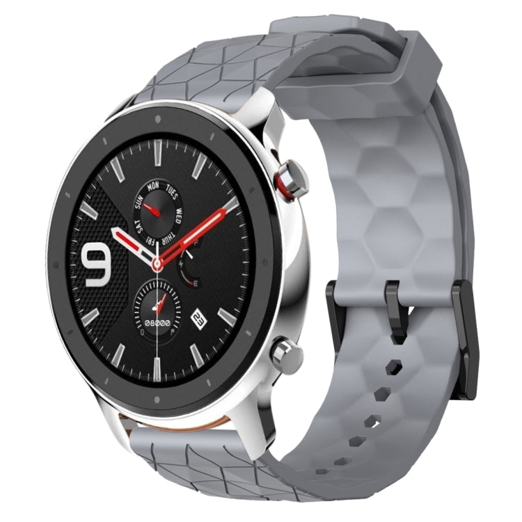 Cinturino per orologio in silicone tinta unita con motivo a calcio da 22 mm, For Amazfit GTR 4, For Amazfit GTR 3