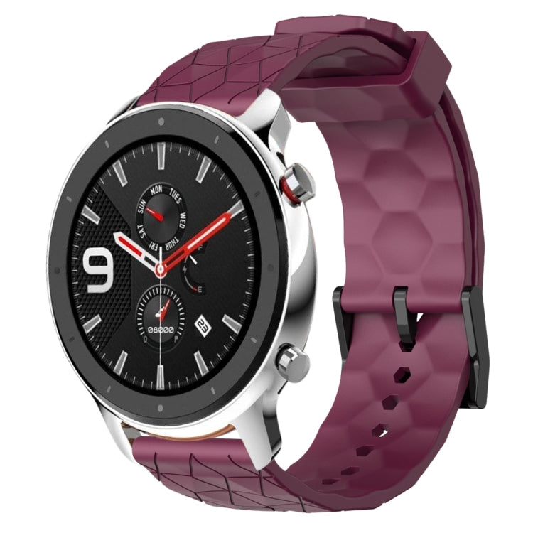 Cinturino per orologio in silicone tinta unita con motivo a calcio da 22 mm, For Amazfit GTR 4, For Amazfit GTR 3