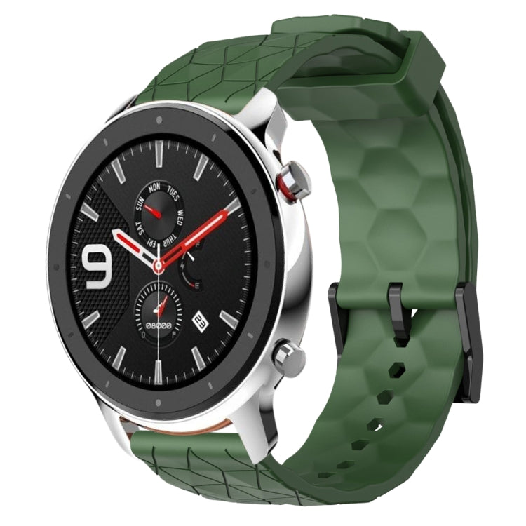 Cinturino per orologio in silicone tinta unita con motivo a calcio da 22 mm, For Amazfit GTR 4, For Amazfit GTR 3