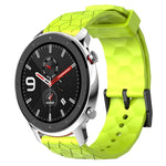 Cinturino per orologio in silicone tinta unita con motivo a calcio da 22 mm, For Amazfit GTR 4, For Amazfit GTR 3