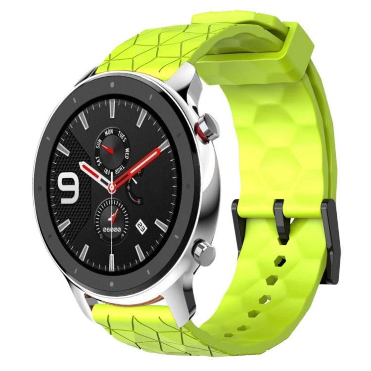 Cinturino per orologio in silicone tinta unita con motivo a calcio da 22 mm, For Amazfit GTR 4, For Amazfit GTR 3