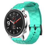 Cinturino per orologio in silicone tinta unita con motivo a calcio da 22 mm, For Amazfit GTR 4, For Amazfit GTR 3