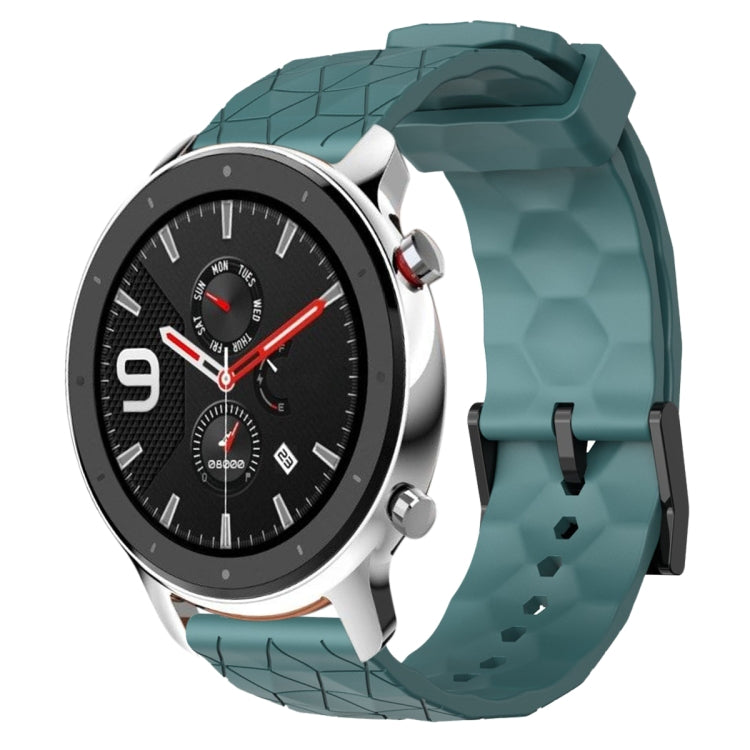Cinturino per orologio in silicone tinta unita con motivo a calcio da 22 mm, For Amazfit GTR 4, For Amazfit GTR 3