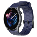 Cinturino per orologio in silicone tinta unita con motivo a calcio da 22 mm, For Amazfit GTR 4, For Amazfit GTR 3