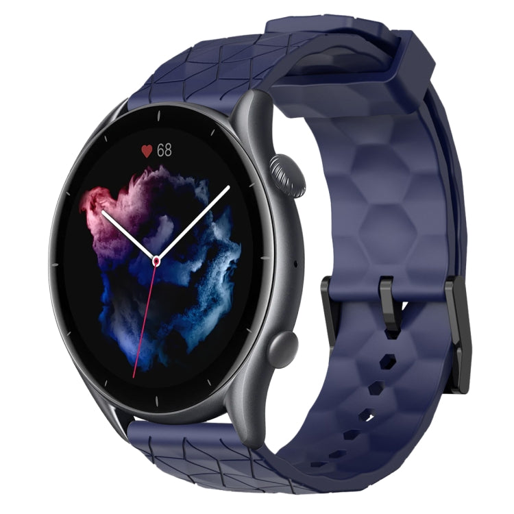Cinturino per orologio in silicone tinta unita con motivo a calcio da 22 mm, For Amazfit GTR 4, For Amazfit GTR 3