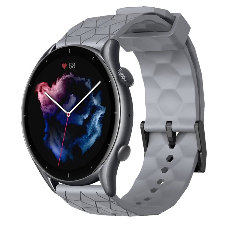 Cinturino per orologio in silicone tinta unita con motivo a calcio da 22 mm, For Amazfit GTR 4, For Amazfit GTR 3