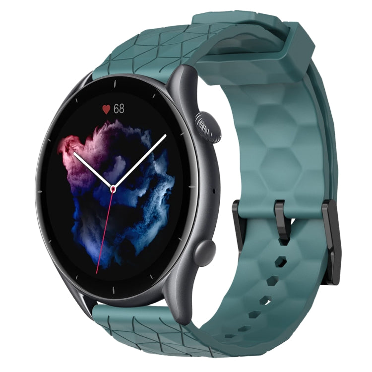 Cinturino per orologio in silicone tinta unita con motivo a calcio da 22 mm, For Amazfit GTR 4, For Amazfit GTR 3