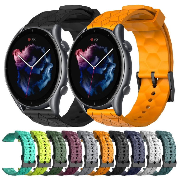 Cinturino per orologio in silicone tinta unita con motivo a calcio da 22 mm, For Amazfit GTR 3 Pro, For Amazfit GTR 2e
