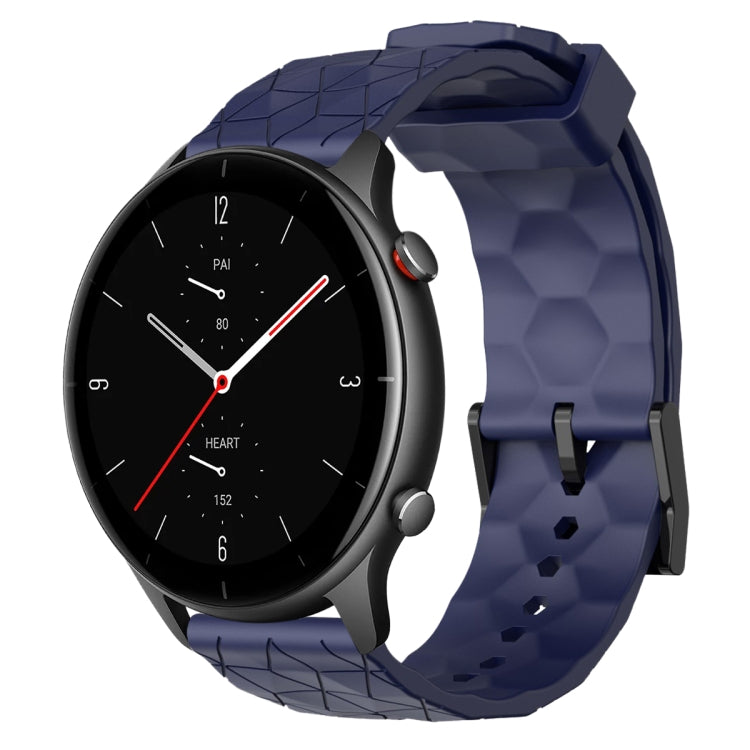 Cinturino per orologio in silicone tinta unita con motivo a calcio da 22 mm, For Amazfit GTR 3 Pro, For Amazfit GTR 2e